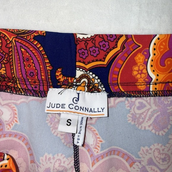 Jude Connally Womens Paisley Print Pull On Wide Leg Crop Pant Sz Small Vacation - Picture 5 of 9